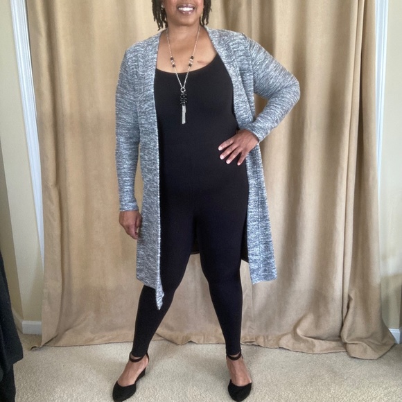 Lane Bryant Marled Long Duster Cardigan Gray, 10/12 NWT - Picture 10 of 16
